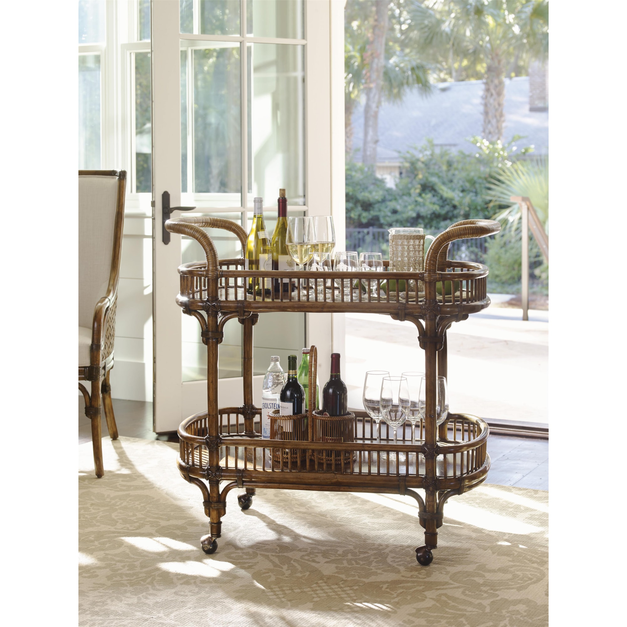 Tommy Bahama Home Bali Hai 593862 Veranda Bar Cart Baer's Furniture